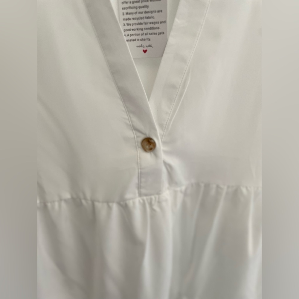 White dress sheer beach cover up short sleeve small NWT - Picture 6 of 9